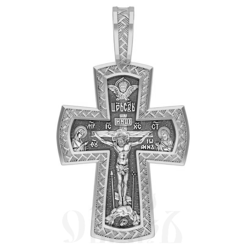 крест с образом святителя николая чудотворца и символами евангелистов, серебро 925 проба с родированием (арт. 17.050р)