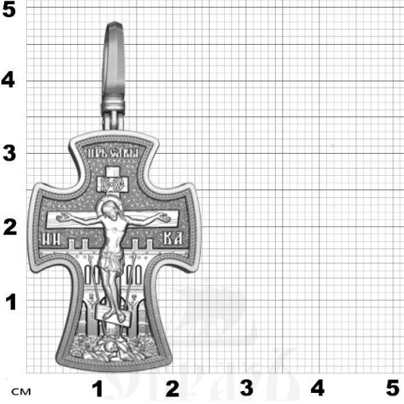 крест с образом святителя николая чудотворца, серебро 925 проба с родированием (арт. 17.013р)