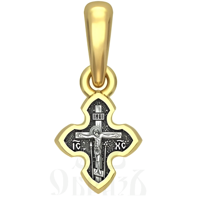 крест с образом божией матери казанская, серебро 925 проба с золочением (арт. 17.022)