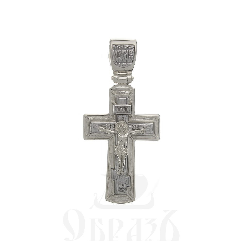золотой крест с молитвой честному кресту, 585 проба белого цвета (арт. п30059-з5б)